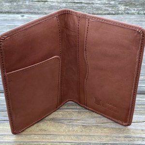 Real Leather Wallet Bi Fold Brown Card Holder Unisex Purse Handmade Long Wallet